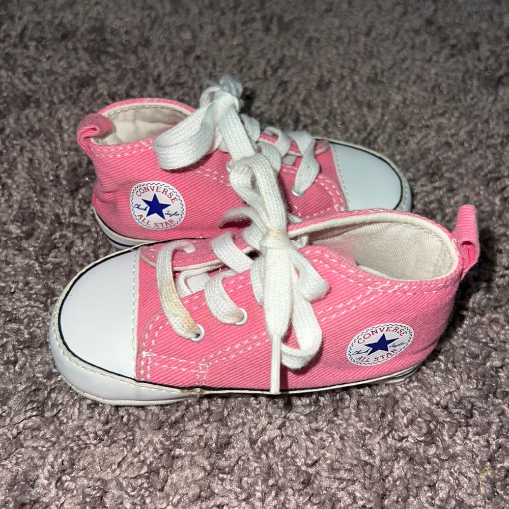 Pink baby Converse shoes
